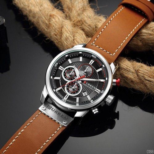 Годинник Curren 8291 ( Brown-Silver-Black) 1008-0188 фото