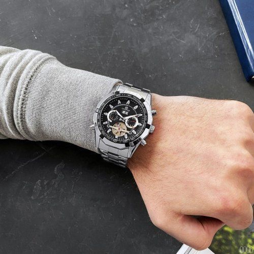 Годинник Forsining 340 (Silver-Black) 1059-0006 фото