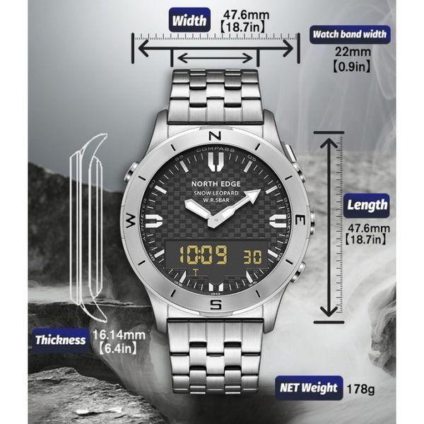 Годинник тактичний North Edge Snow Leopard 8991 фото
