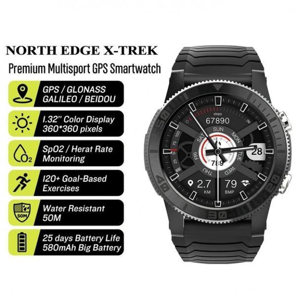 Смарт-годинник North Edge XTrek (Black) 5083 фото