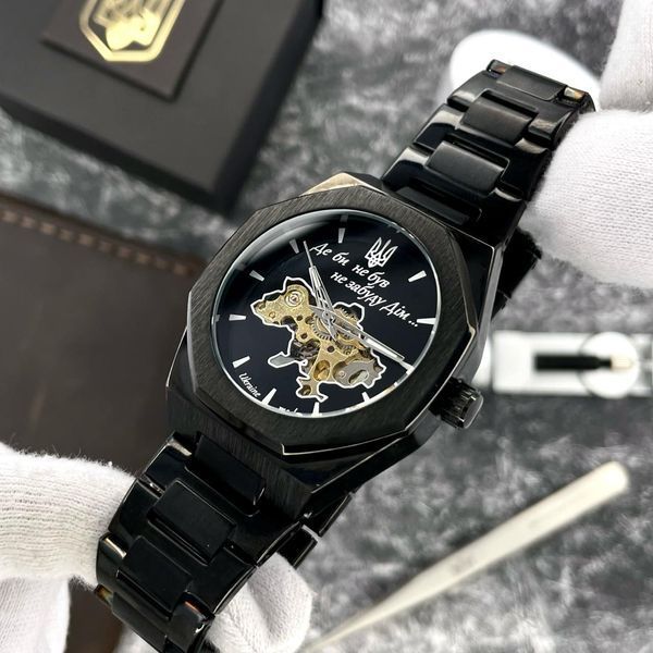 Часы AWARDER 026 Octagon  "Де би не був не забуду Дім" (All Black) 1202-0208 фото