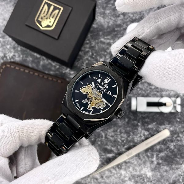 Часы AWARDER 026 Octagon  "Де би не був не забуду Дім" (All Black) 1202-0208 фото