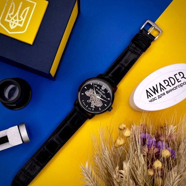 Часы AWARDER 022-3D "Де би не був не забуду Дім" (All Black) Automatic 1202-0206 фото