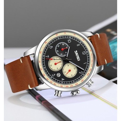 Годинник чоловічий Skmei 9318 (Beige-Brown) 1080-2358 фото