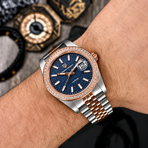 Чоловічий годинник Pagani Design PD-1794M Silver-Rose Gold-Blue 1138-0235 фото