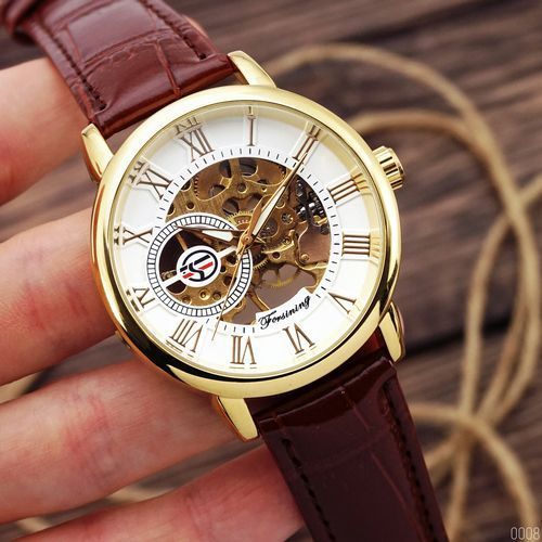Часы Forsining 8099 (Brown-Gold-White) 1059-0008 фото