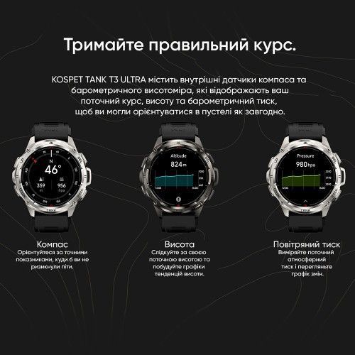 Смарт часы Kospet TANK T3 ULTRA (Black) 1077-0295 фото