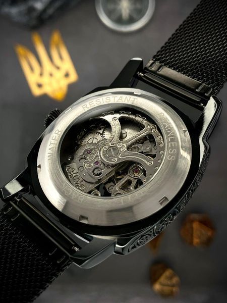 Часы AWARDER 021 "Де би не був не забуду Дім" (All Black Mesh) 1202-0138 фото