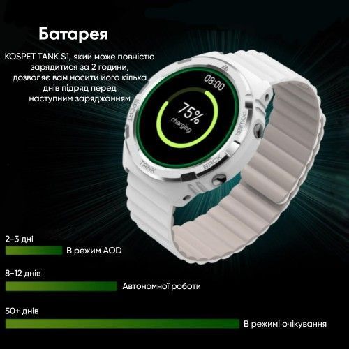 Смарт-часы Kospet Tank S1 (Green) 1077-0247 фото