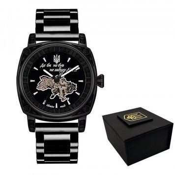 Годинник AWARDER 021 "Де би не був не забуду Дім" (All Black Steel) 1202-0137 фото
