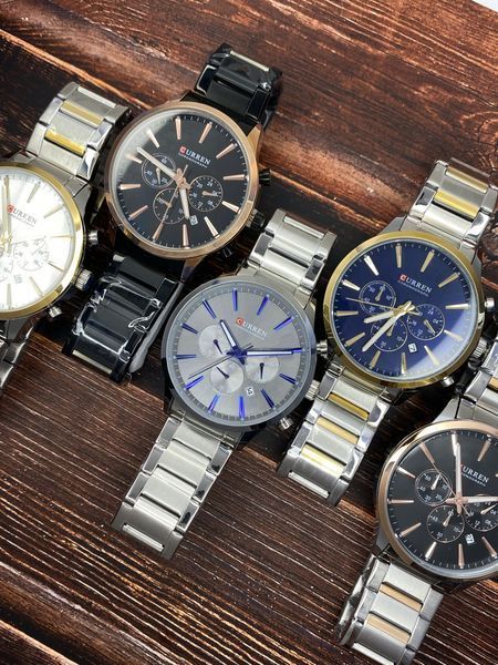 Годинник Curren 8435 (Silver-Gold-Blue) 1008-0373 фото
