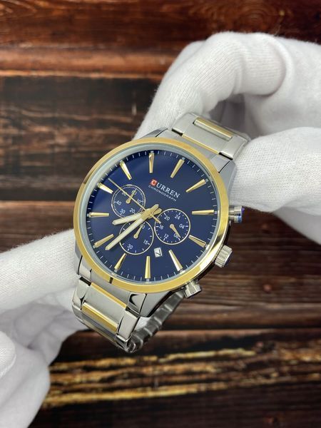 Годинник Curren 8435 (Silver-Gold-Blue) 1008-0373 фото