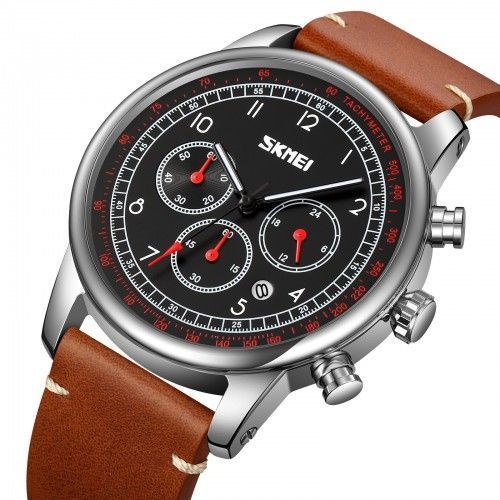 Годинник чоловічий Skmei 9318 (Black-Brown) 1080-2359 фото