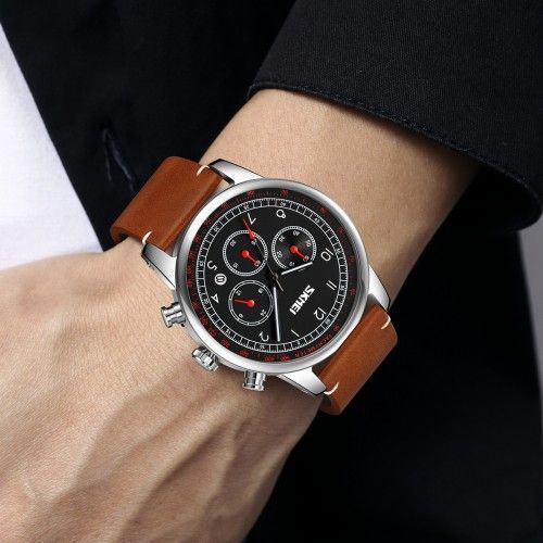 Годинник чоловічий Skmei 9318 (Black-Brown) 1080-2359 фото