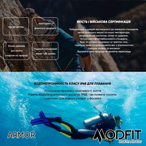 Смарт-часы Modfit Armor (All Black) 1077-0231 фото