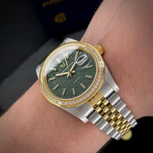 Чоловічий годинник Pagani Design PD-1794M Silver-Gold-Green 1138-0241 фото