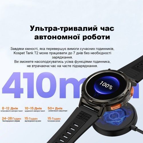 Смарт годинник Kospet Tank T2 Metall Black 1077-0297 фото
