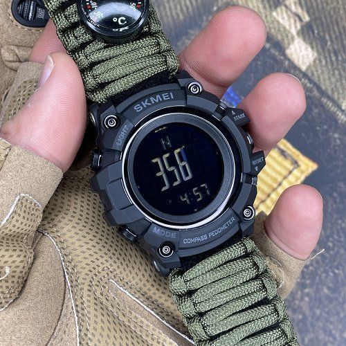 Часы тактические Skmei 1356 Tactic Compass (Army Green) 1080-2047 фото