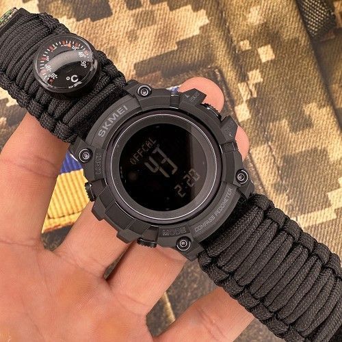 Годинник тактичний Skmei 1356 Tactic Compass (Black)  1080-2090 фото