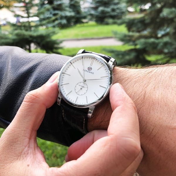 Годинник Forsining 8214 (Silver-White-Black) 1059-0038 фото