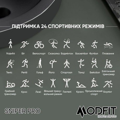 Смарт-годинник Modfit Sniper Pro (All Black) 1077-0218 фото