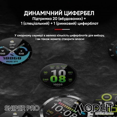 Смарт-годинник Modfit Sniper Pro (All Black) 1077-0218 фото