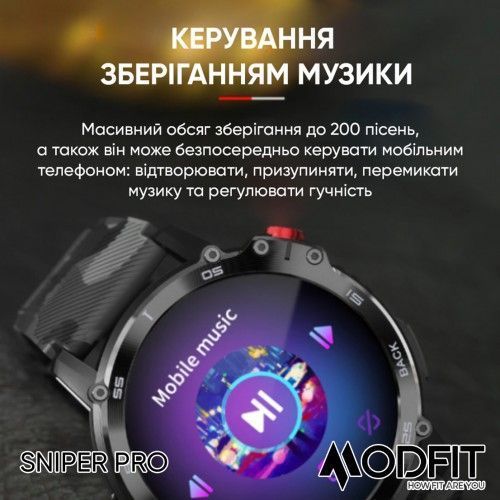 Смарт-годинник Modfit Sniper Pro (All Black) 1077-0218 фото