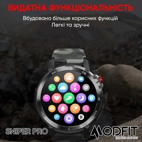 Смарт-годинник Modfit Sniper Pro (All Black) 1077-0218 фото