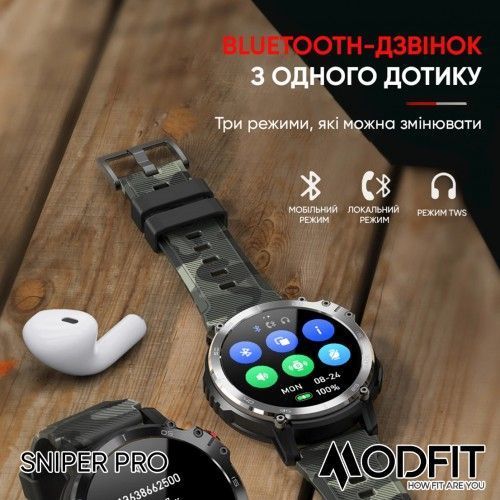 Смарт-годинник Modfit Sniper Pro (All Black) 1077-0218 фото
