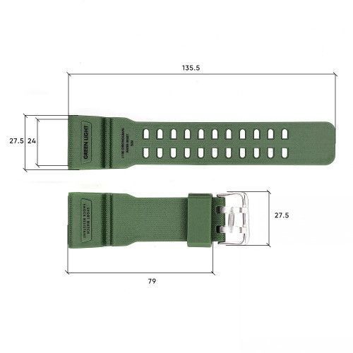 Ремінець для годинника Skmei 1283/ 1277/ 1384 (Army Green) 1051-0528 фото