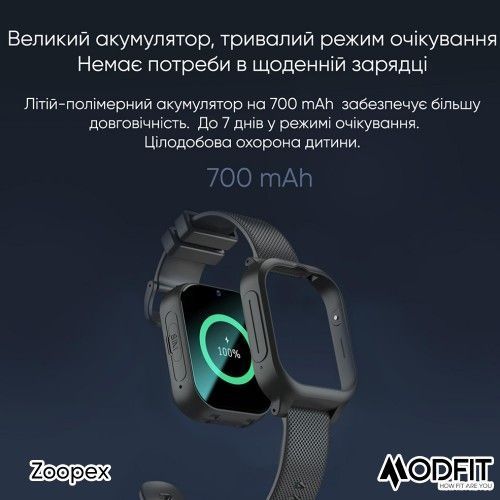 Смарт-годинник дитячий Modfit Zoopex (All Black) 1077-0260 фото