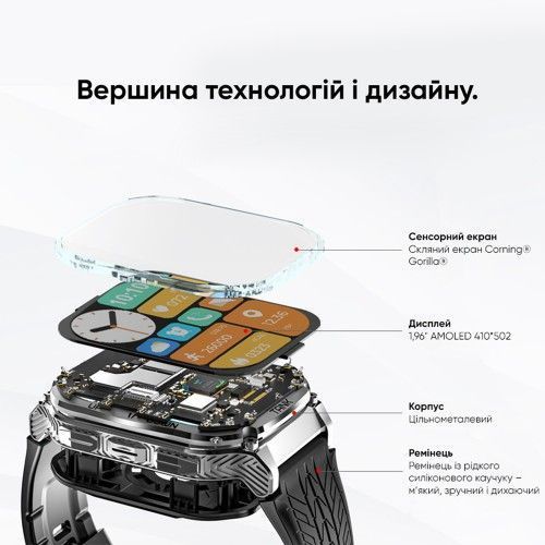 Смарт часы Kospet TANK M3 (Black) 1077-0289 фото