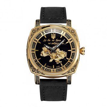 Годинник жіночий AWARDER 021 "Де би не була не забуду Дім" (Gold-Black-Black) 1202-0203 фото