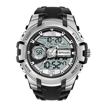 Годинник Sanda 6015 (Black-Silver) 1044-0060 фото